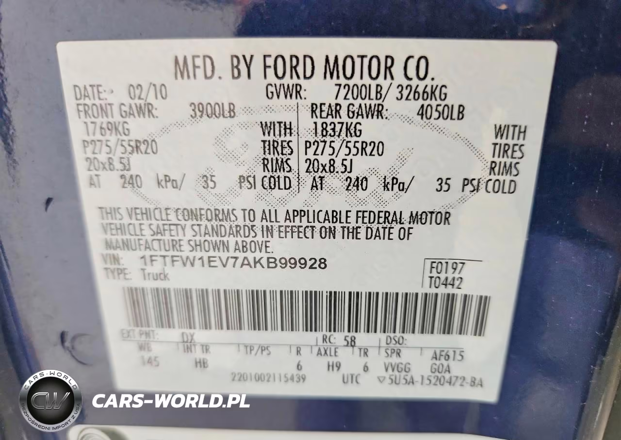 2010 Ford F150 Supercrew VIN:1FTFW1EV7AKB99928 - 12