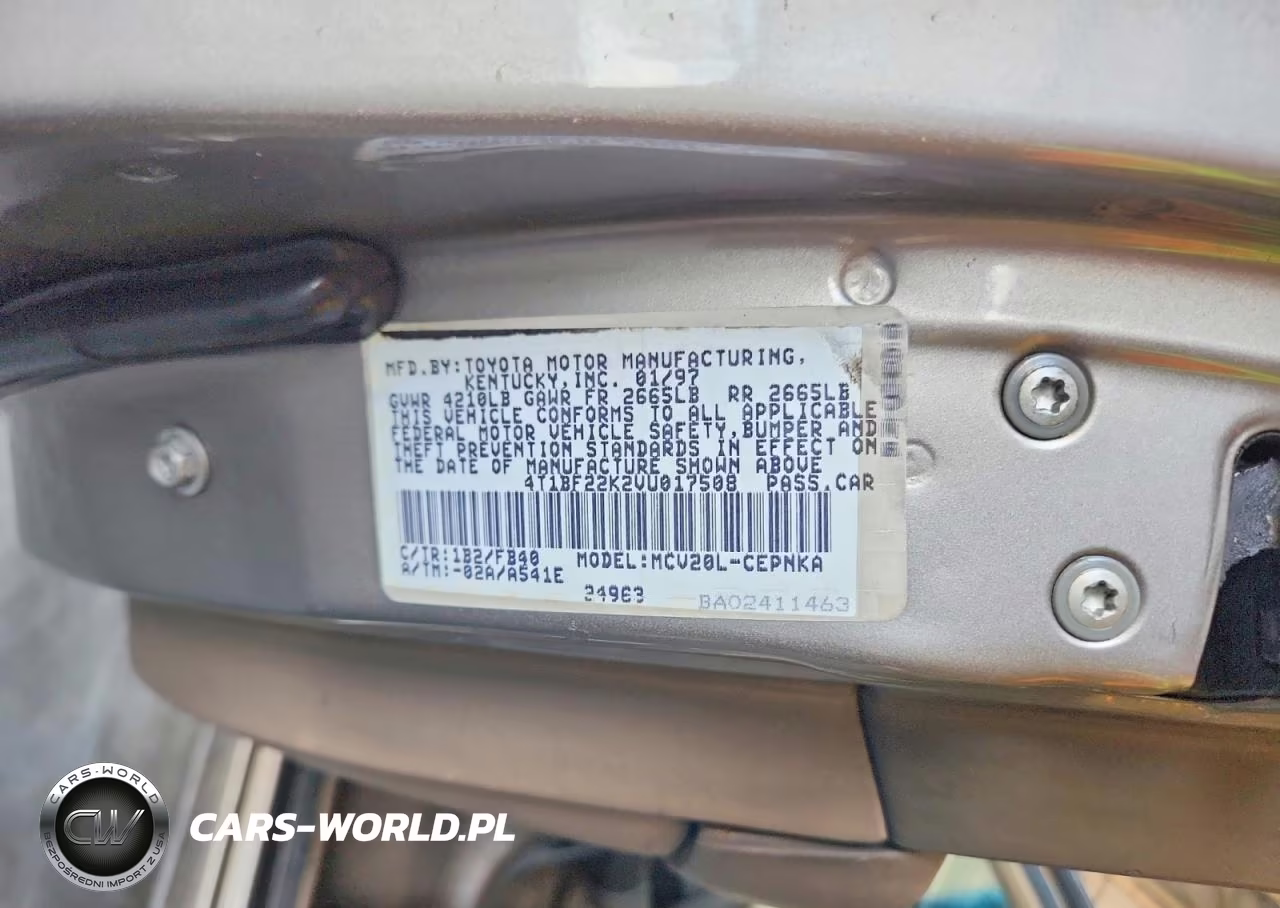 1997 Toyota Camry Le V6 VIN:4T1BF22K2VU017508 - 12