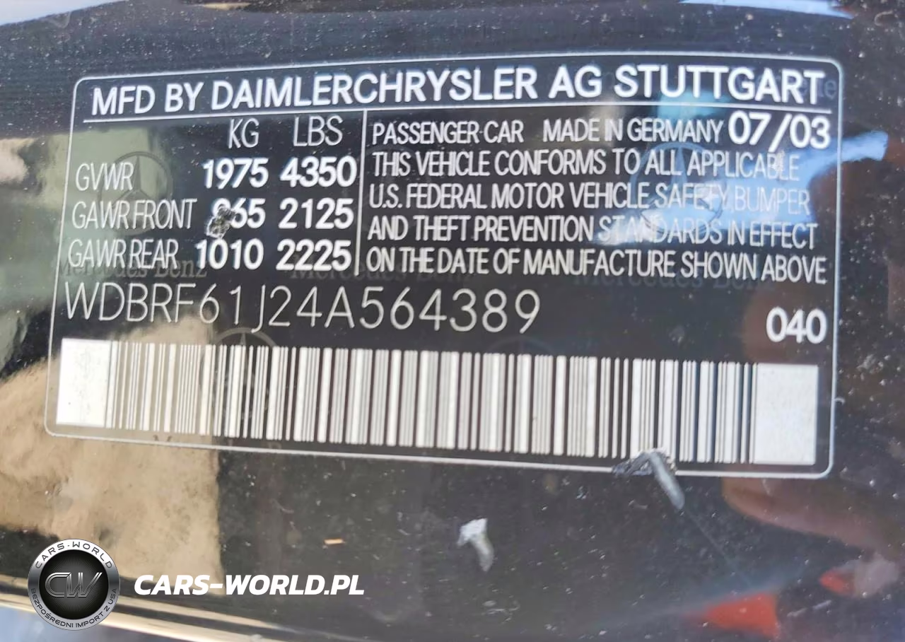 2004 Mercedes-Benz C 240 VIN:WDBRF61J24A564389 - 12