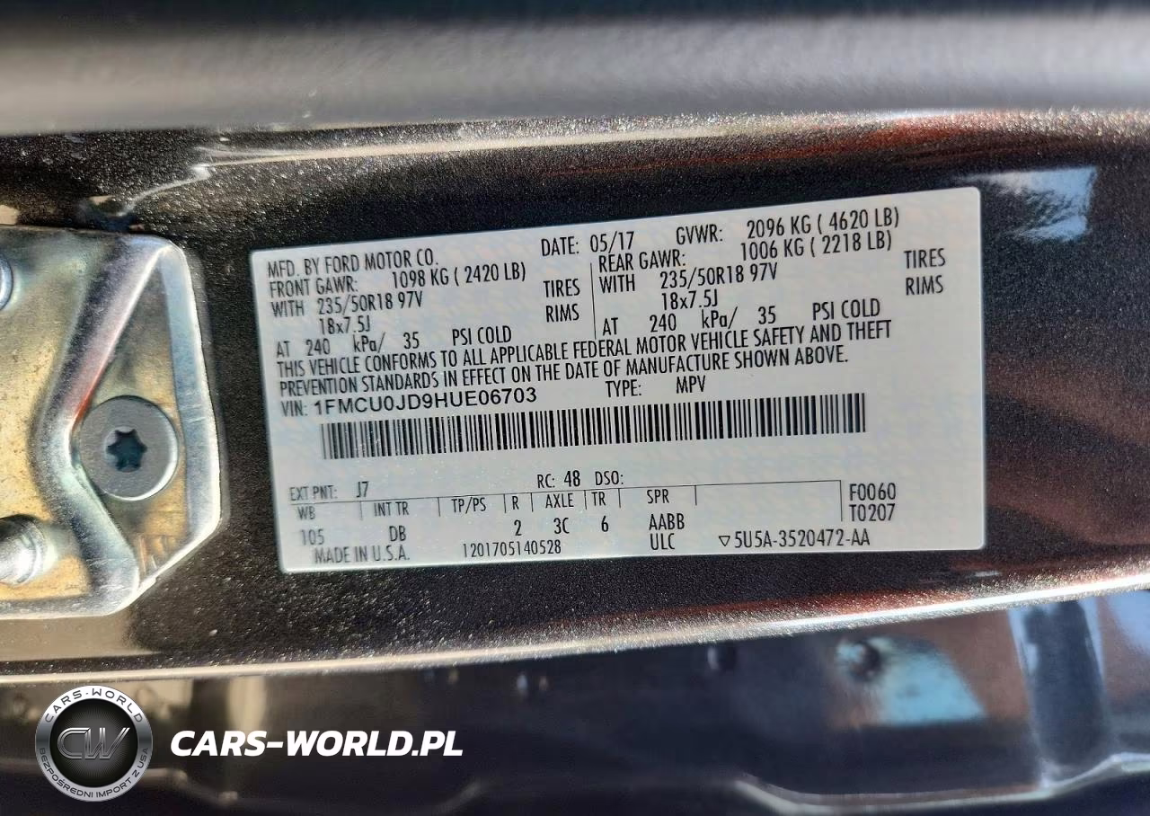2017 Ford Escape Titanium VIN:1FMCU0JD9HUE06703 - 13