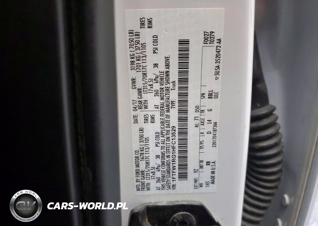 FORD F150 RAPTO VIN:1FTFW1RG1HFC13529 - 12