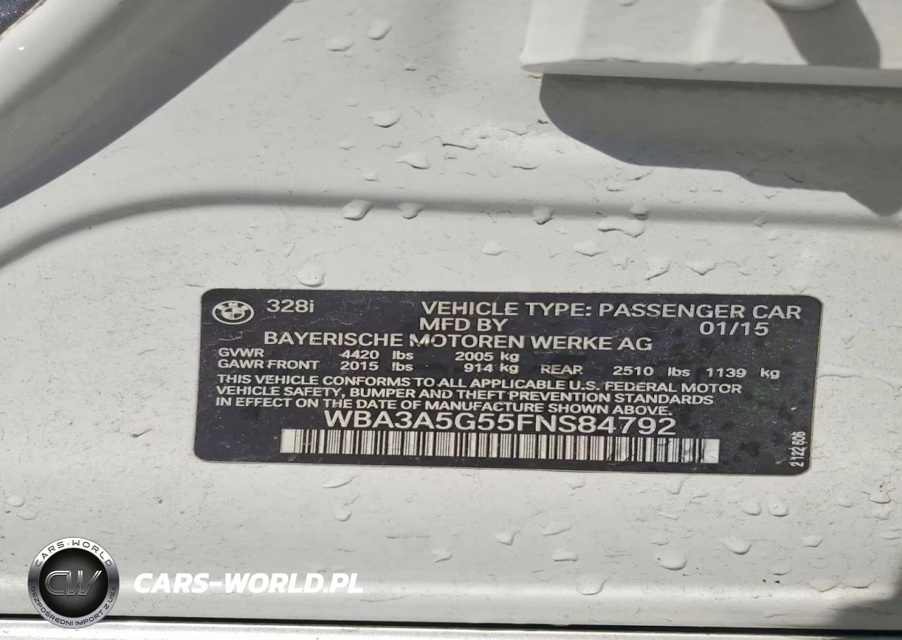 2015 BMW 328 I VIN:WBA3A5G55FNS84792 - 12