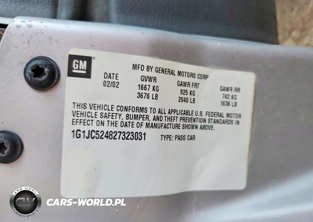 2002 Chevrolet Cavalier Base VIN:1G1JC524827323031 - 12