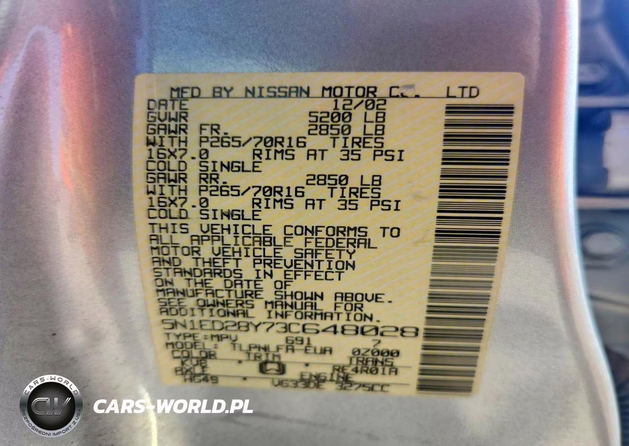 2003 NISSAN XTERRA SE VIN:5N1ED28Y73C648028 - 14