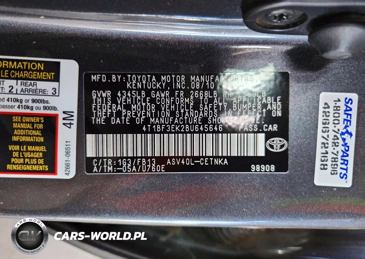 2011 Toyota Camry Le VIN:4T1BF3EK2BU645646 - 13