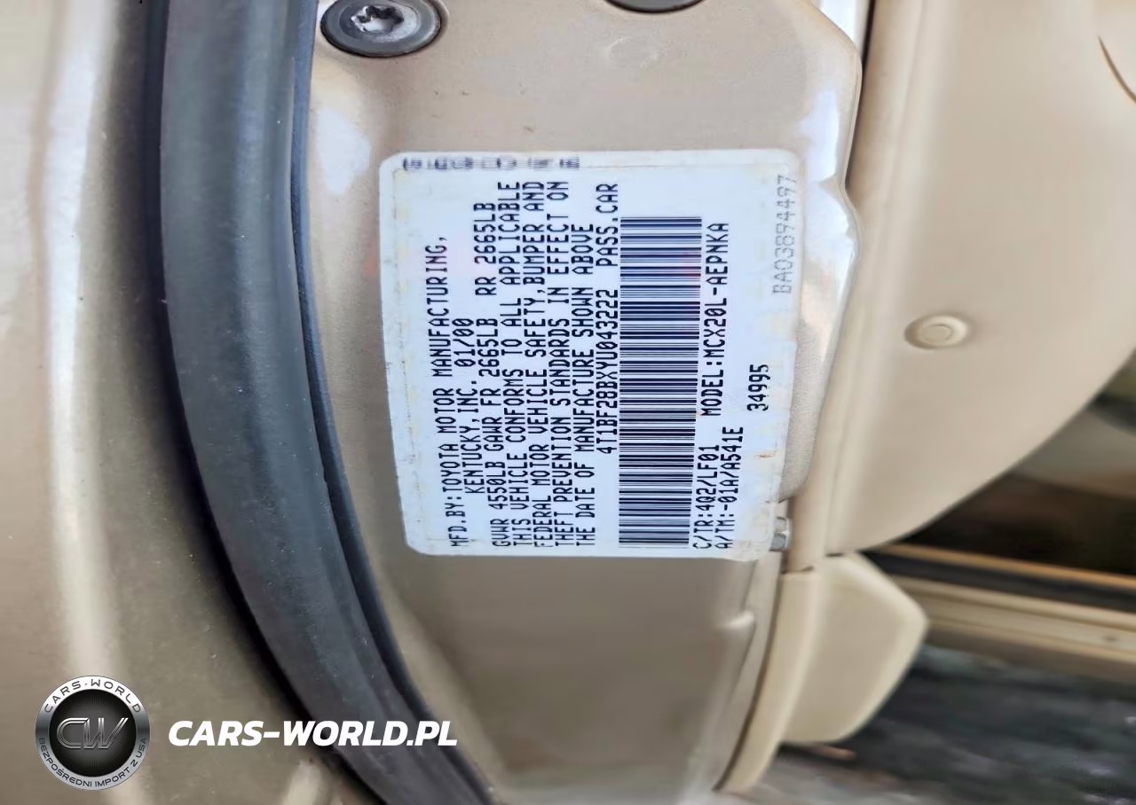 2000 Toyota Avalon Xl VIN:4T1BF28BXYU043222 - 12