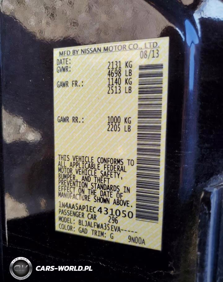 2014 Nissan Maxima 3.5 Sv VIN:1N4AA5AP1EC431050 - 12