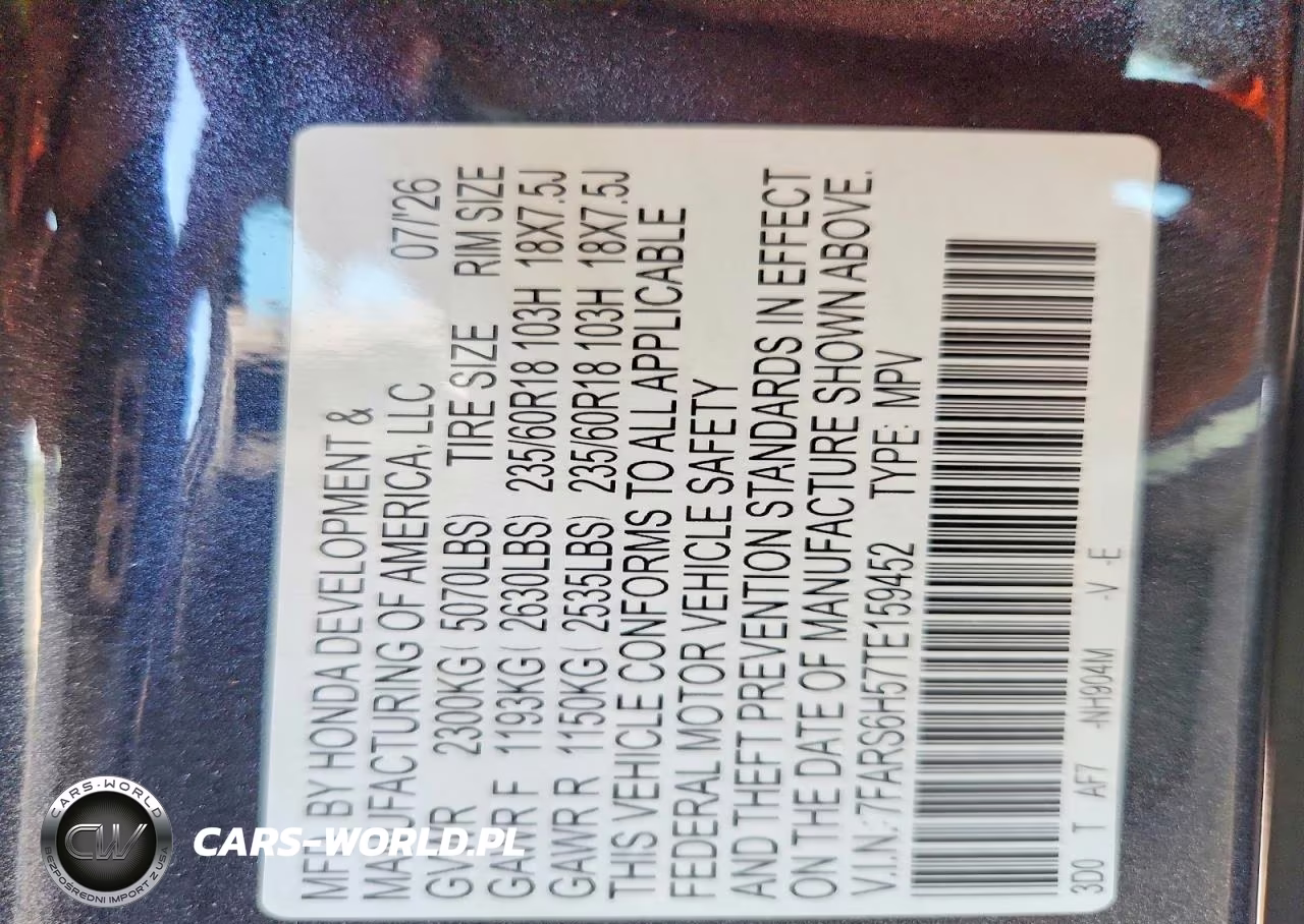 2026 Honda Cr-V Sport VIN:7FARS6H57TE159452 - 14
