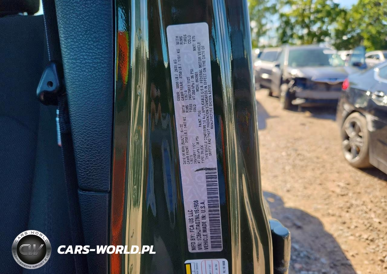 2022 Jeep Gladiator Sport VIN:1C6HJTAG7NL161908 - 12