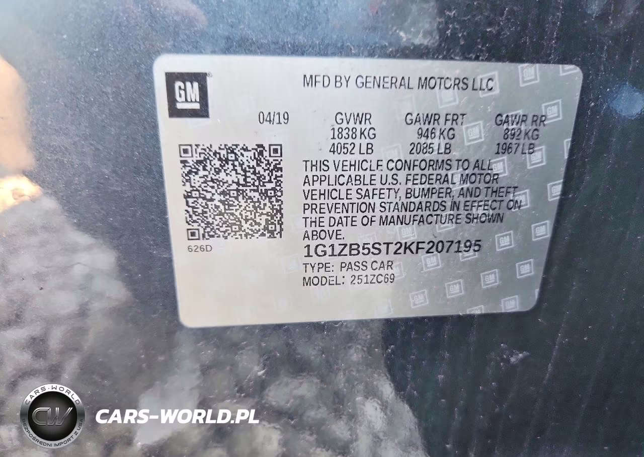 2019 Chevrolet Malibu Ls VIN:1G1ZB5ST2KF207195 - 12