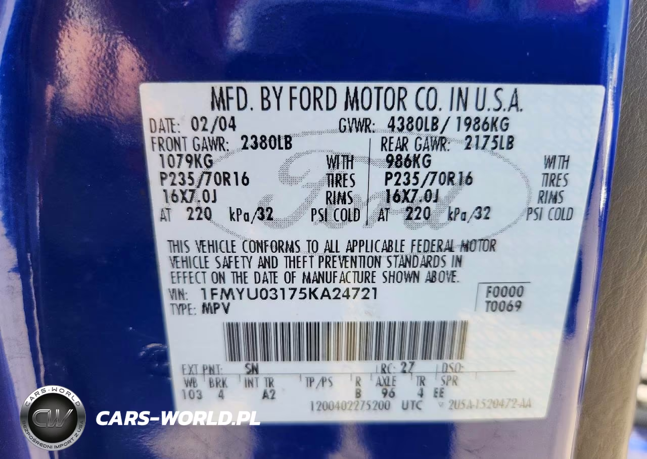 2005 Ford Escape Xlt VIN:1FMYU03175KA24721 - 13