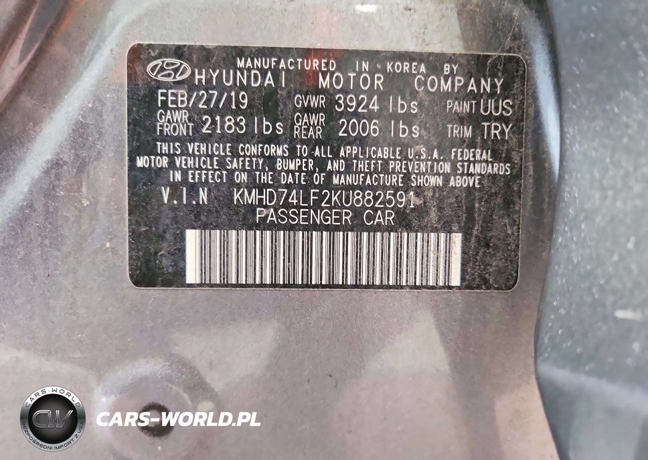2019 Hyundai Elantra Se VIN:KMHD74LF2KU882591 - 12