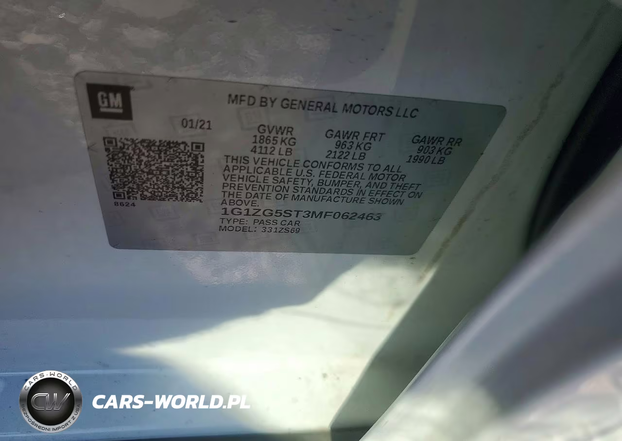 2021 Chevrolet Malibu Rs VIN:1G1ZG5ST3MF062463 - 12