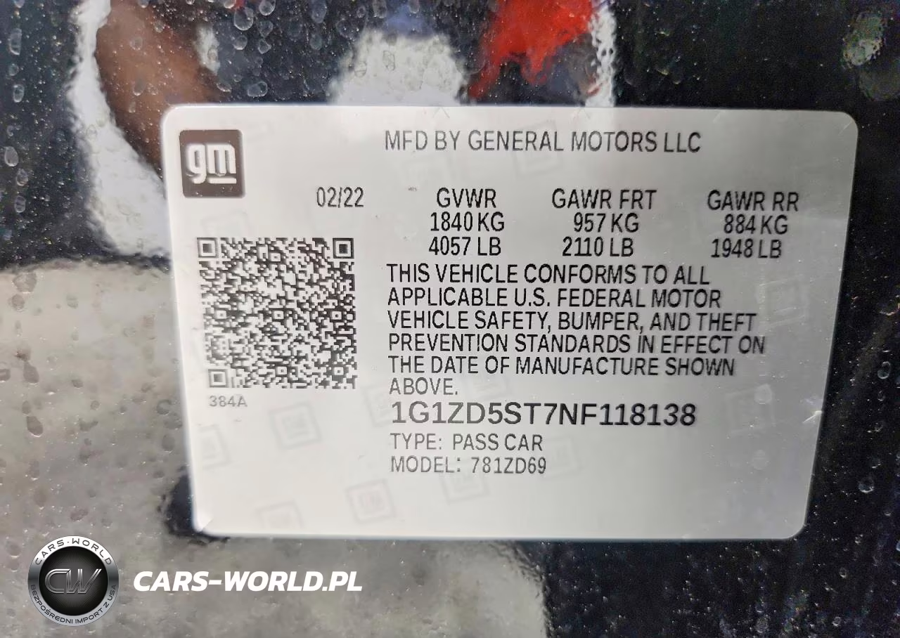 2022 Chevrolet Malibu Lt VIN:1G1ZD5ST7NF118138 - 12