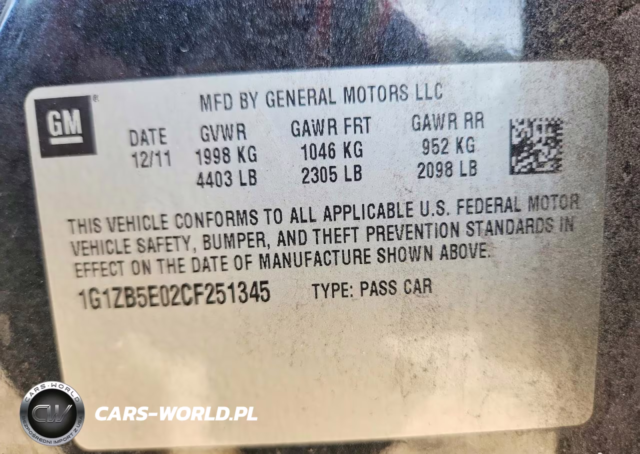 2012 Chevrolet Malibu Ls VIN:1G1ZB5E02CF251345 - 12