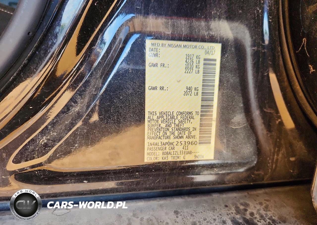 2017 Nissan Altima 2.5 Sv VIN:1N4AL3AP0HC253960 - 12