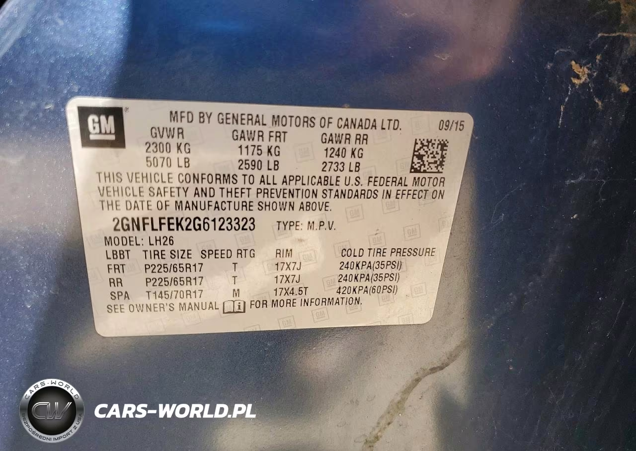 2016 Chevrolet Equinox Lt VIN:2GNFLFEK2G6123323 - 12