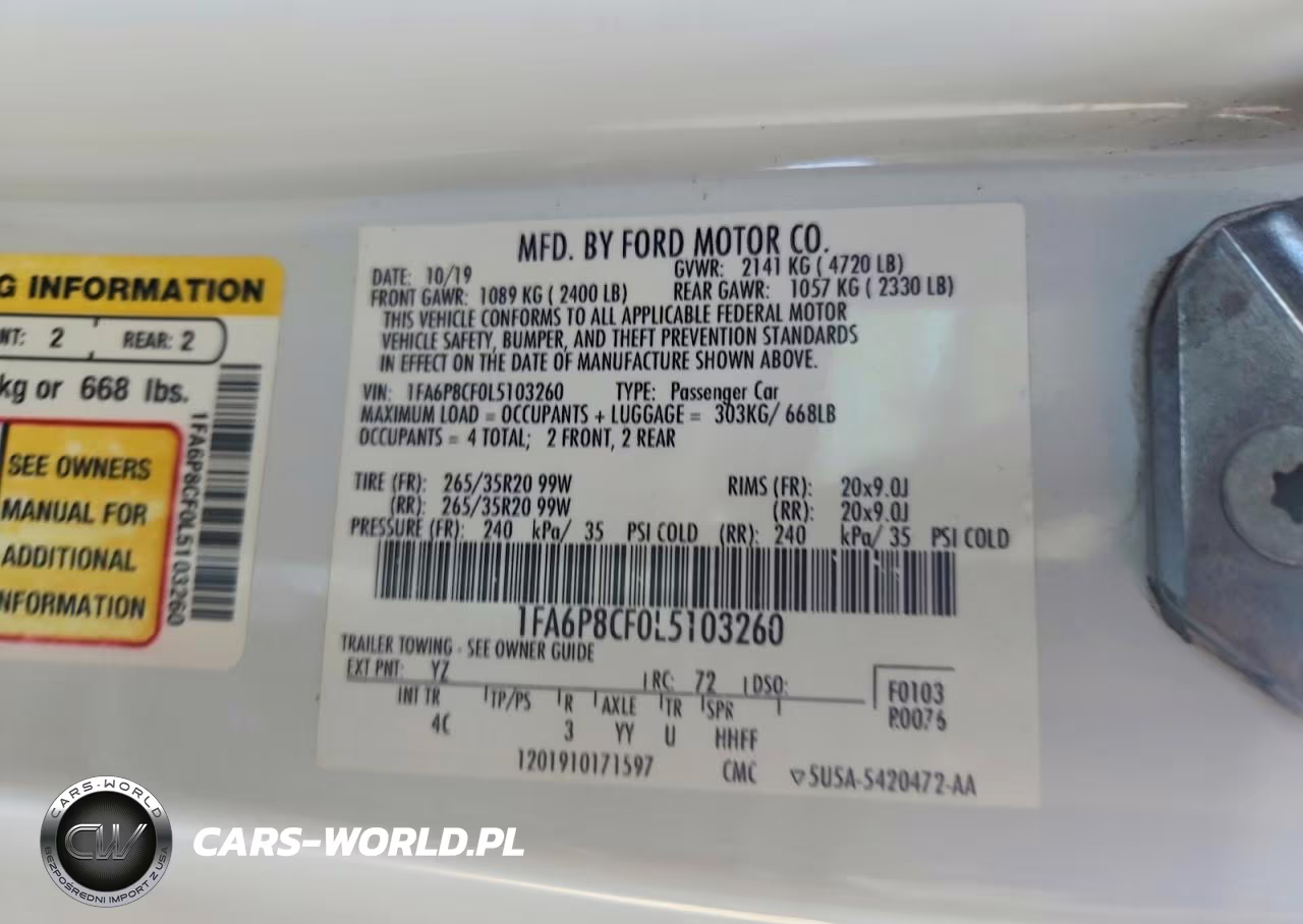 2020 Ford Mustang Gt VIN:1FA6P8CF0L5103260 - 13