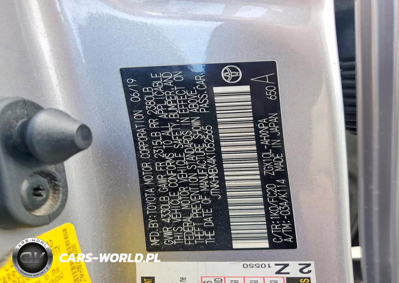 2019 Toyota C-Hr Le VIN:JTNKHMBX4K1052565 - 12