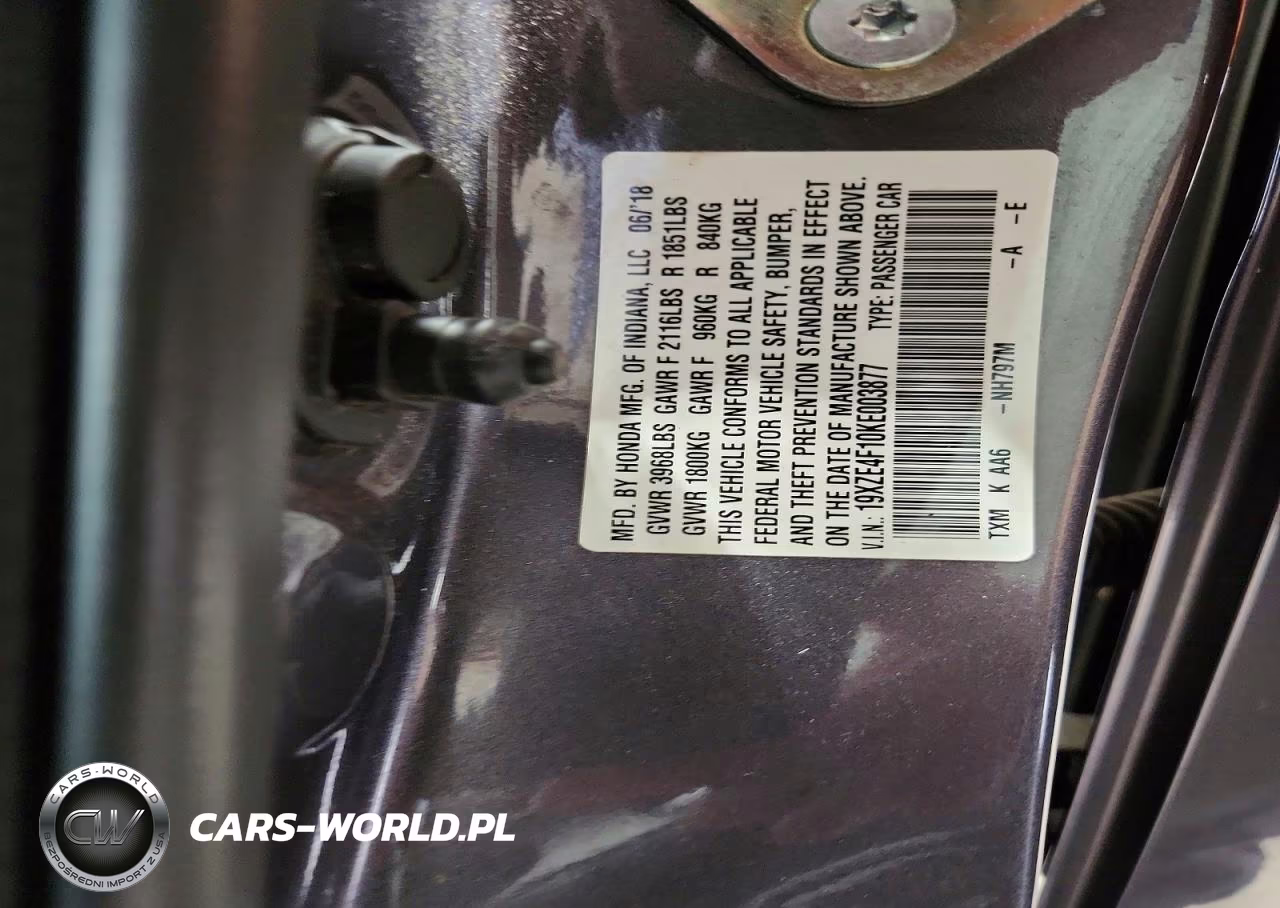 2019 Honda Insight Lx VIN:19XZE4F10KE003877 - 12