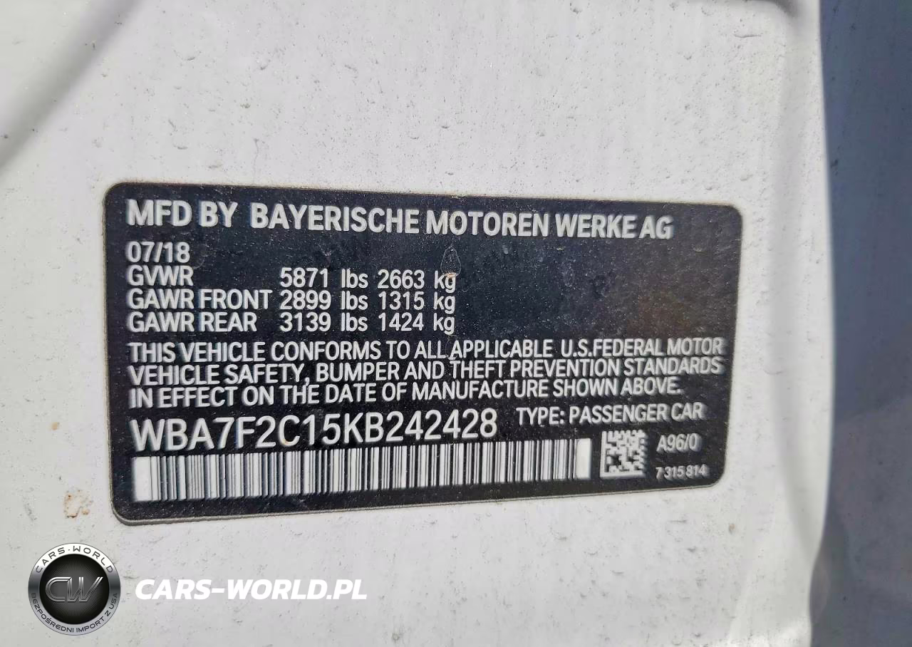 2019 BMW Alpina B7 VIN:WBA7F2C15KB242428 - 12