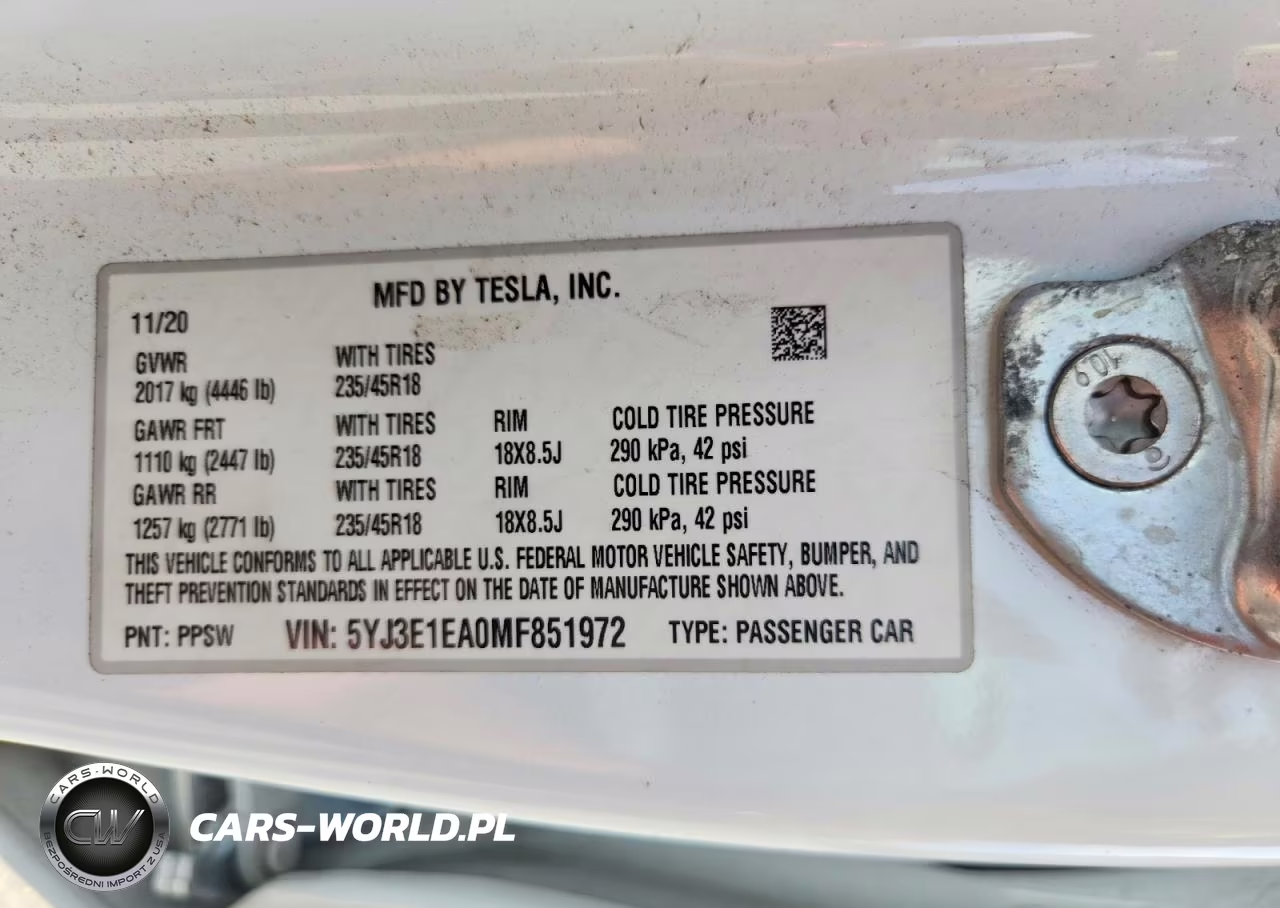 2021 Tesla Model 3 VIN:5YJ3E1EA0MF851972 - 12