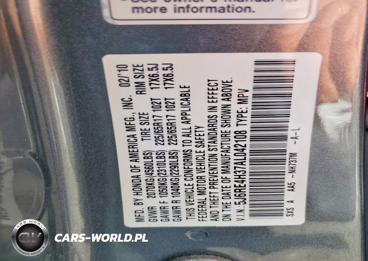 2010 Honda Cr-V Lx VIN:5J6RE4H37AL042108 - 13