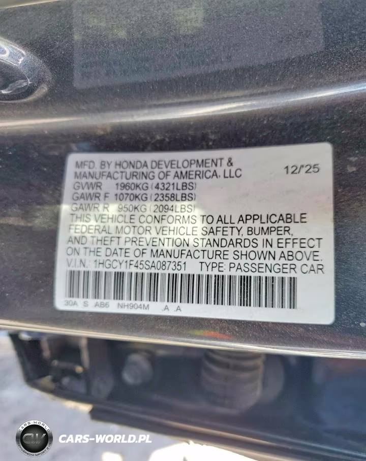 2025 Honda Accord Se VIN:1HGCY1F45SA087351 - 13