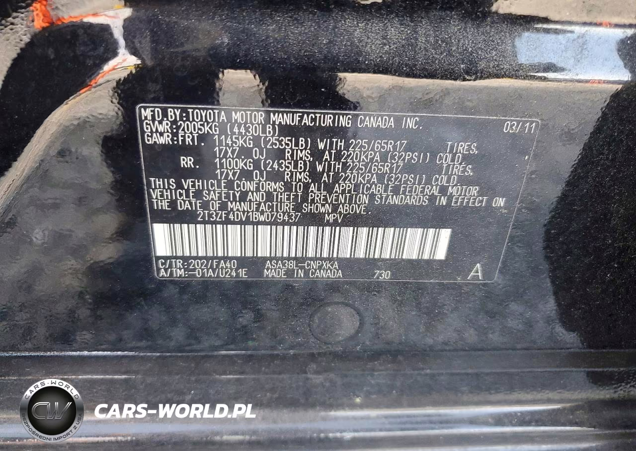 2011 Toyota Rav4 Base VIN:2T3ZF4DV1BW079437 - 13