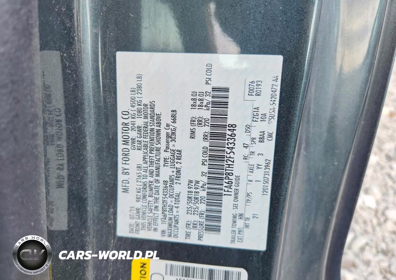2015 Ford Mustang VIN:1FA6P8TH2F5433648 - 12