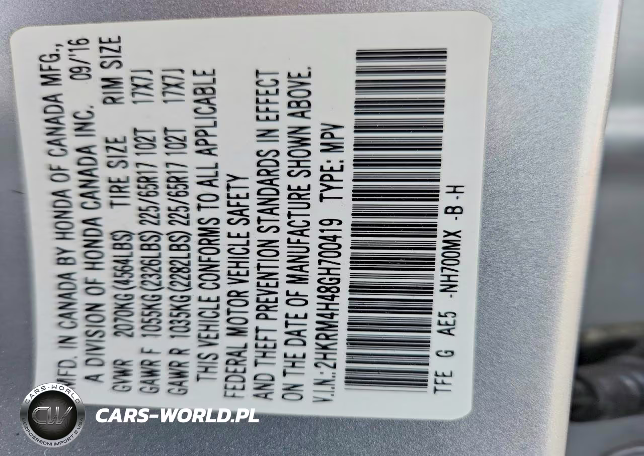 2016 Honda Cr-V Se VIN:2HKRM4H48GH700419 - 12
