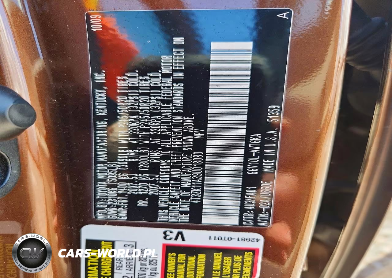 2009 Toyota Venza Fwd V6 VIN:4T3ZK11A39U018080 - 13