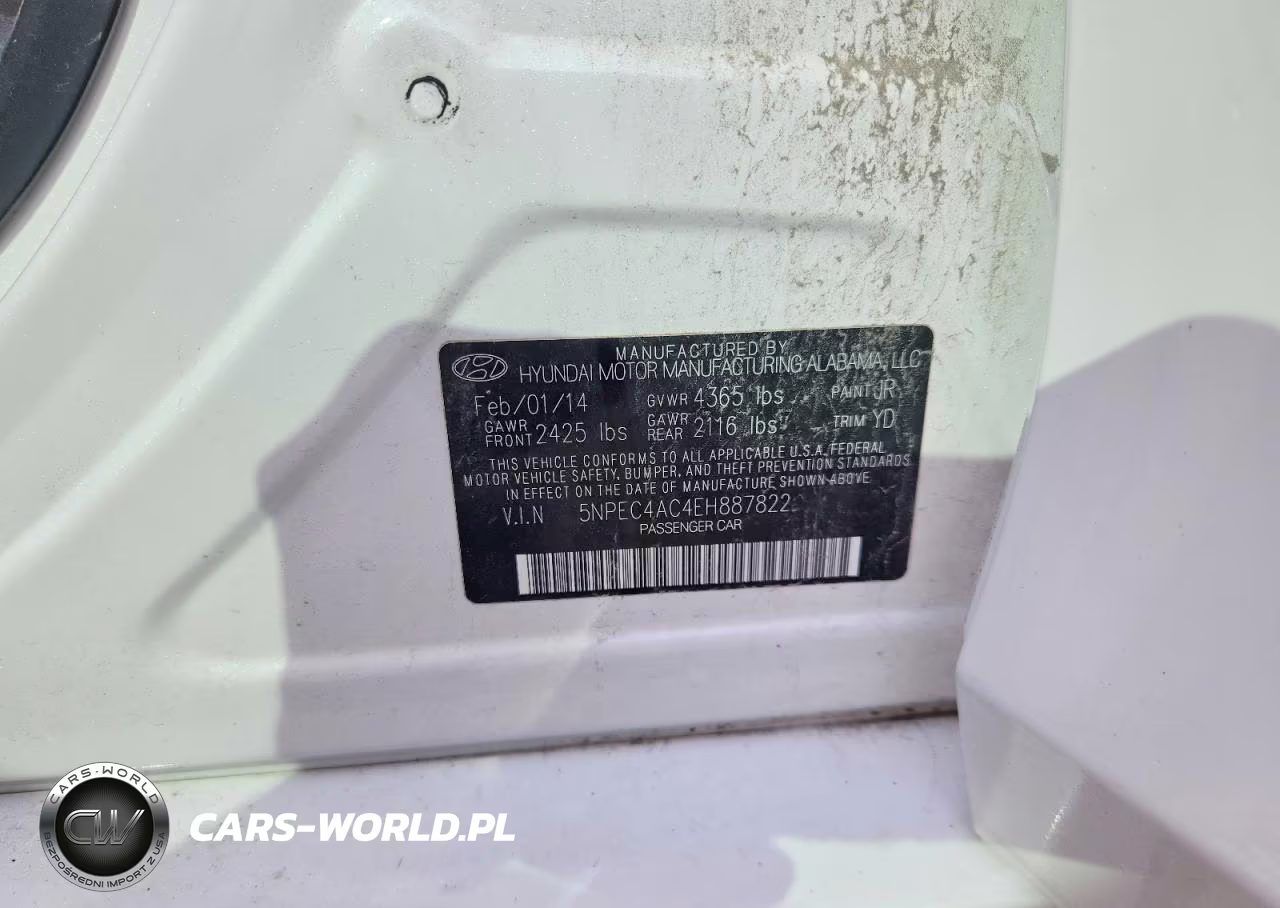 2014 Hyundai Sonata Limited VIN:5NPEC4AC4EH887822 - 12