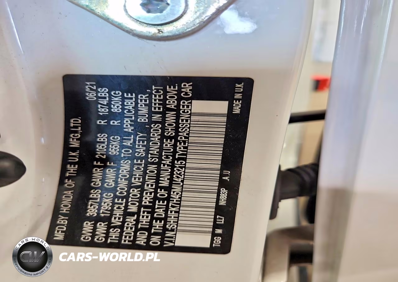 2021 Honda Civic Sport VIN:SHHFK7H45MU423215 - 12