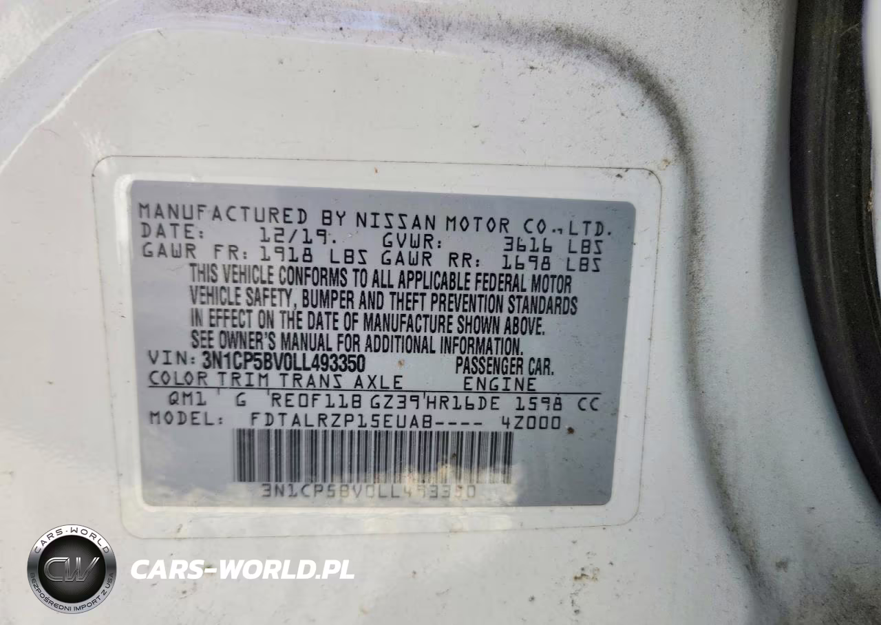 2020 Nissan Kicks S VIN:3N1CP5BV0LL493350 - 13