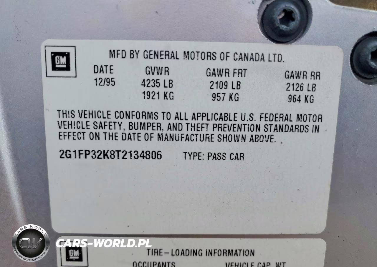 1996 Chevrolet Camaro Base VIN:2G1FP32K8T2134806 - 12