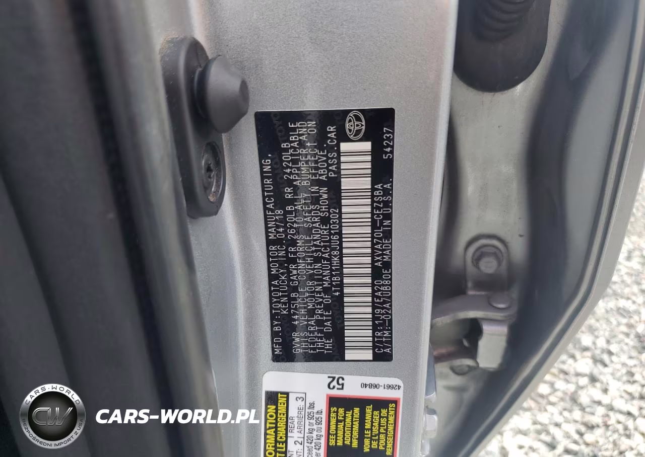 2018 Toyota Camry L VIN:4T1B11HK8JU610302 - 12