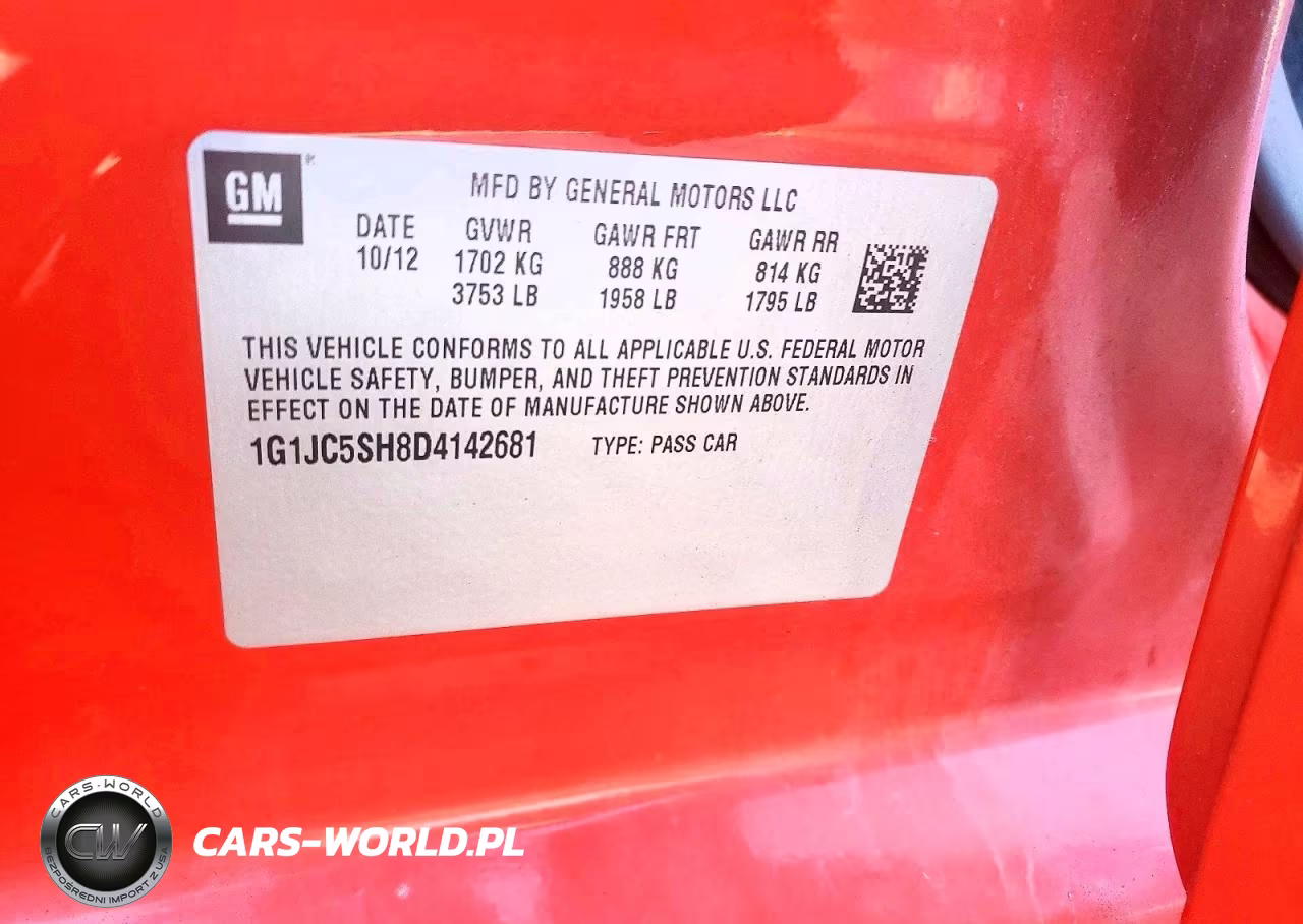 2013 Chevrolet Sonic Lt VIN:1G1JC5SH8D4142681 - 12