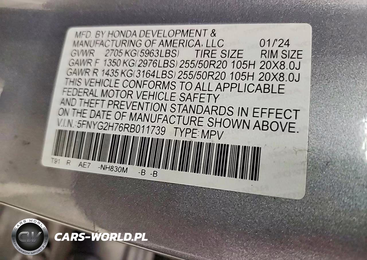 2024 Honda Pilot Touring VIN:5FNYG2H76RB011739 - 10