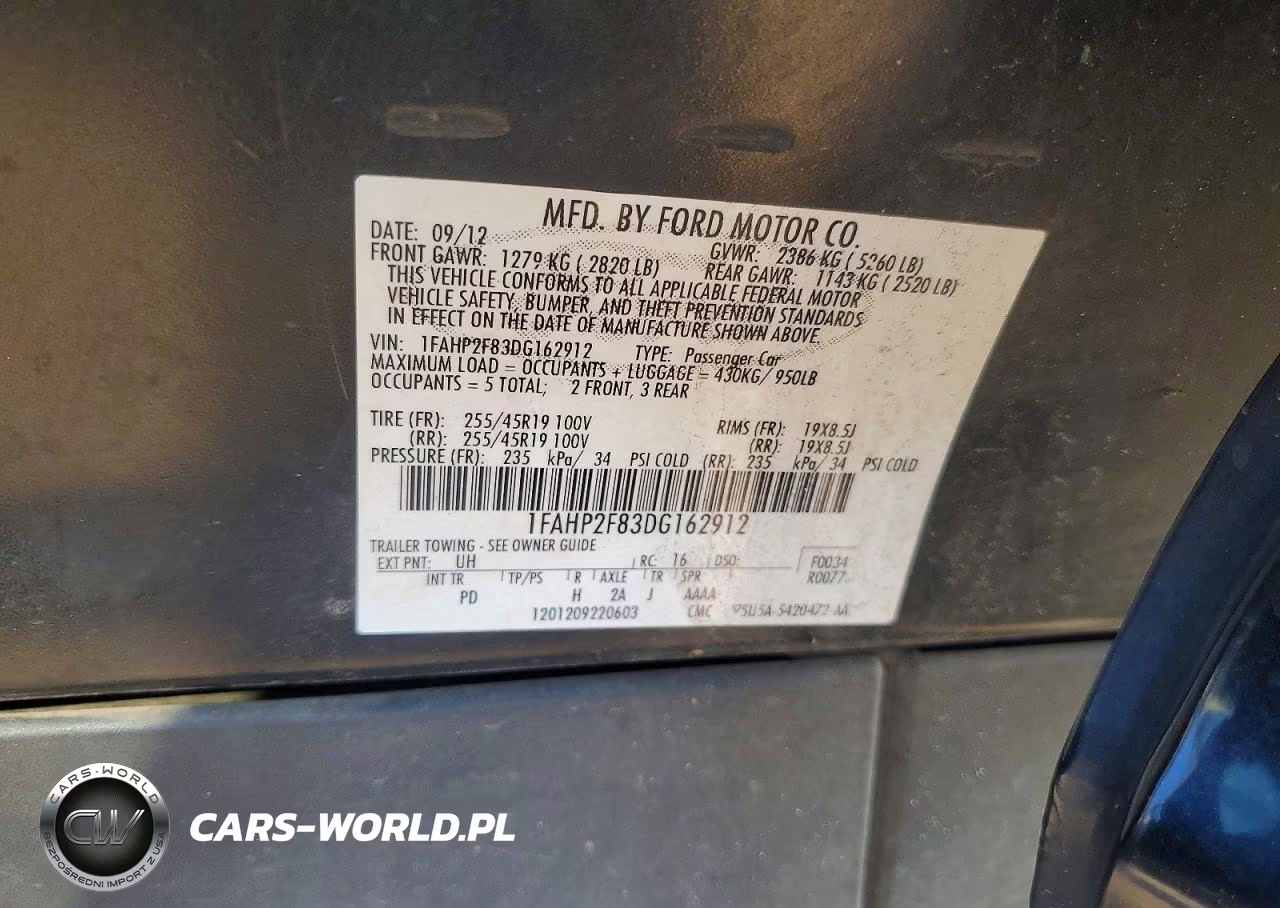 2013 Ford Taurus Limited VIN:1FAHP2F83DG162912 - 12