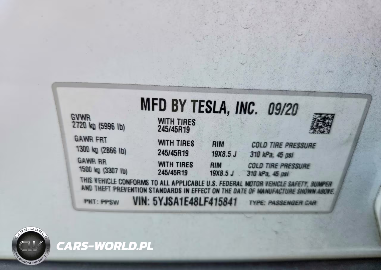 2020 Tesla Model S VIN:5YJSA1E48LF415841 - 13