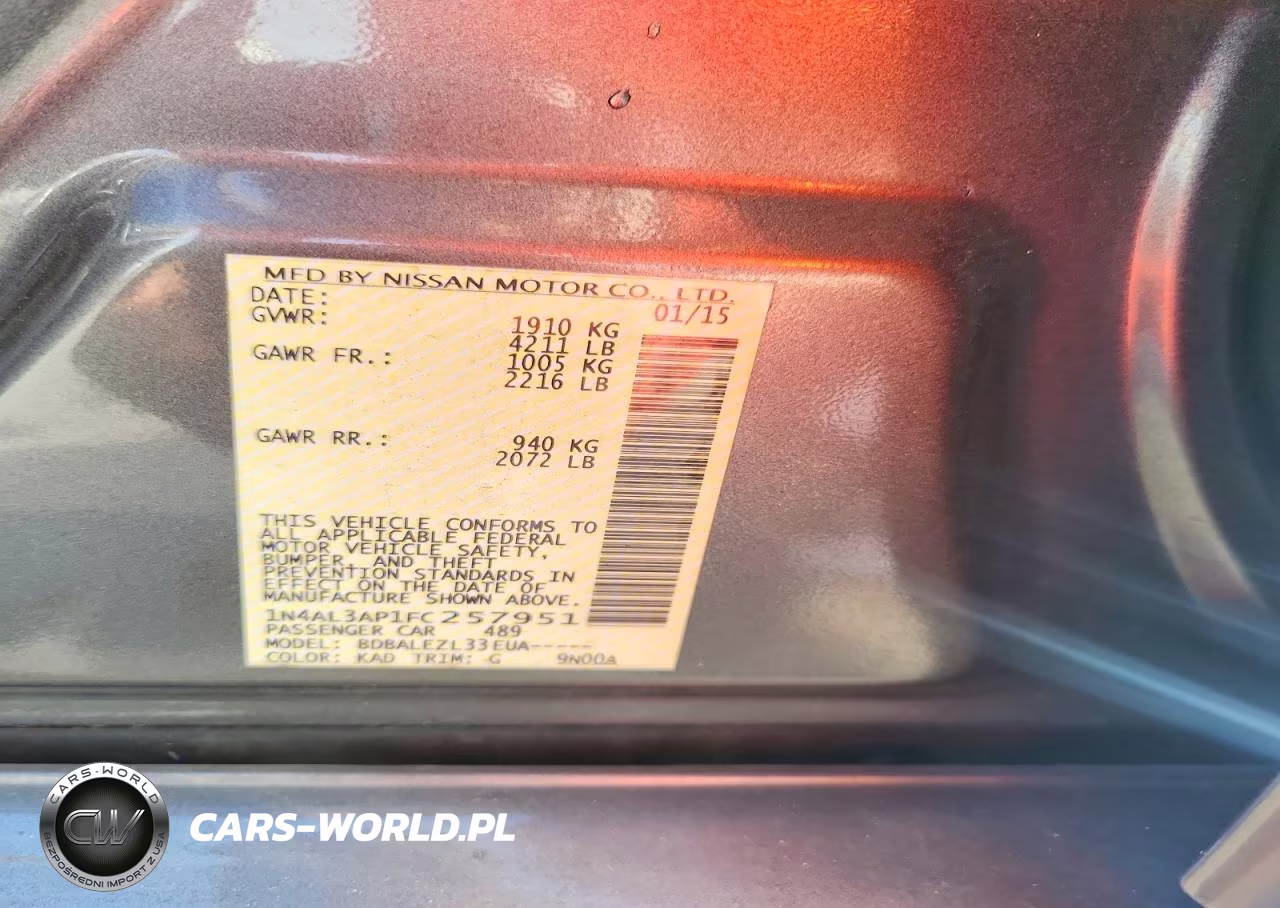 2015 Nissan Altima 2.5 S VIN:1N4AL3AP1FC257951 - 13