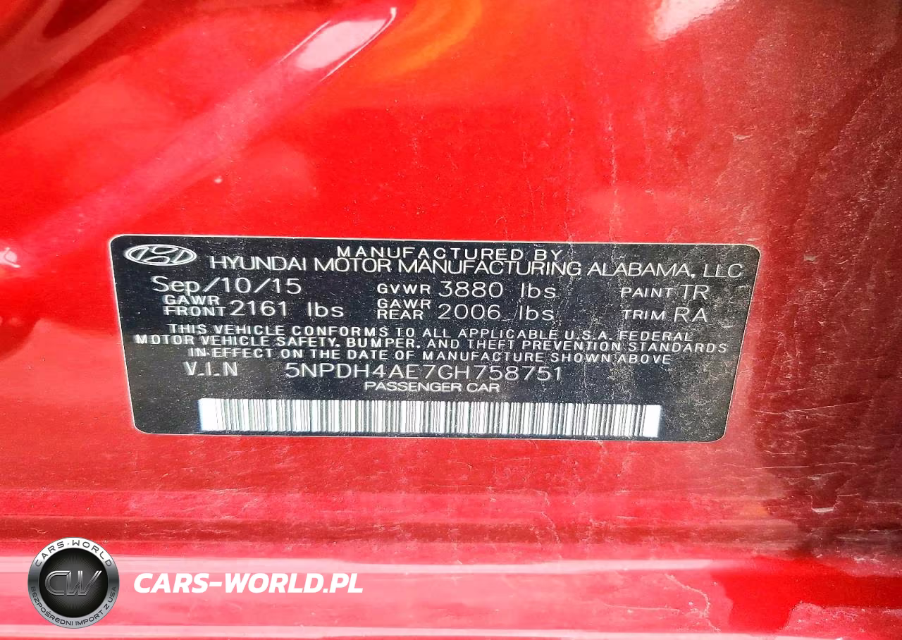 2016 Hyundai Elantra Se VIN:5NPDH4AE7GH758751 - 12