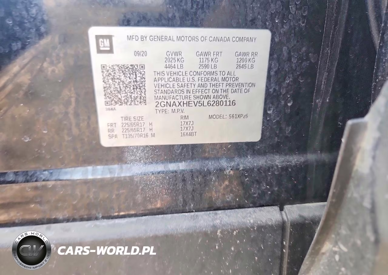 2020 Chevrolet Equinox Ls VIN:2GNAXHEV5L6280116 - 13