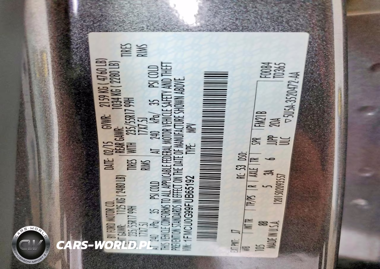 2015 Ford Escape Se VIN:1FMCU0G99FUB65192 - 14