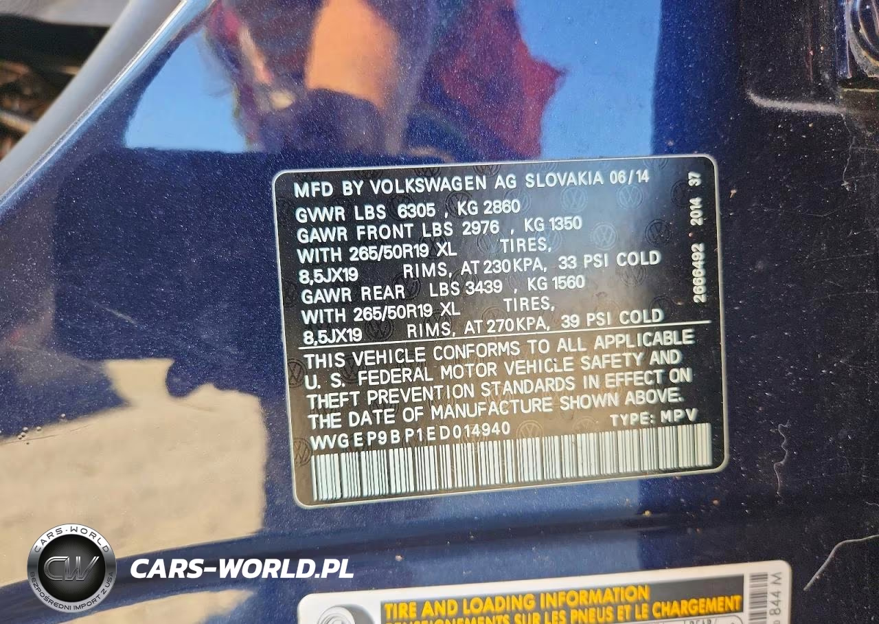 2014 Volkswagen Touareg V6 Tdi VIN:WVGEP9BP1ED014940 - 13