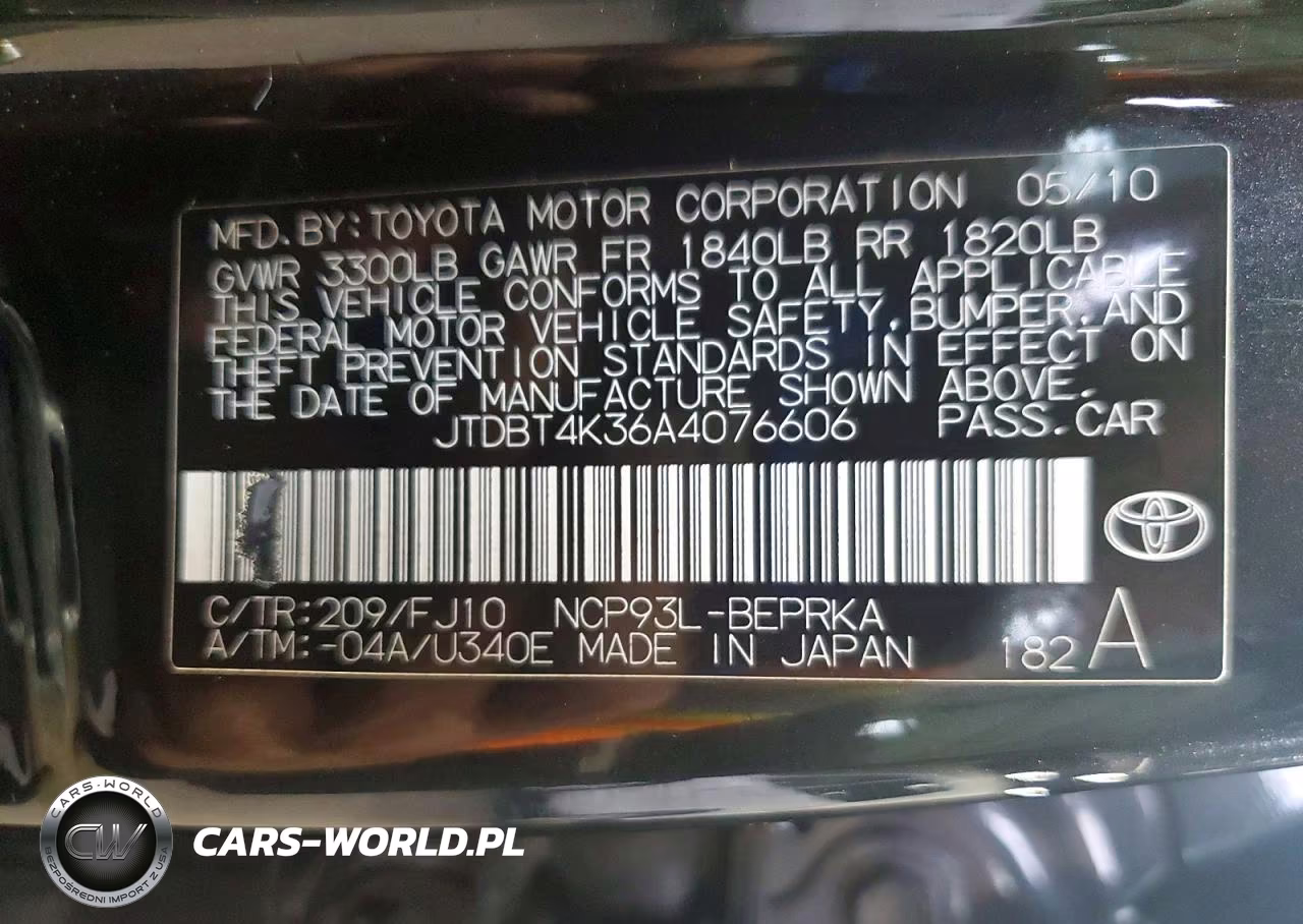 2010 Toyota Yaris Base VIN:JTDBT4K36A4076606 - 13