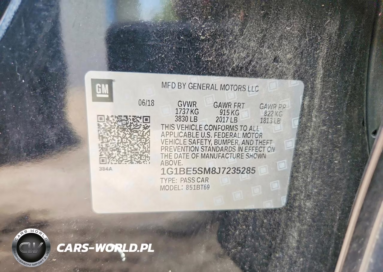 2018 Chevrolet Cruze Lt VIN:1G1BE5SM8J7235285 - 12
