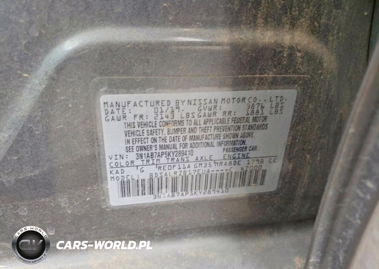 2019 Nissan Sentra Sr VIN:3N1AB7AP5KY289410 - 12