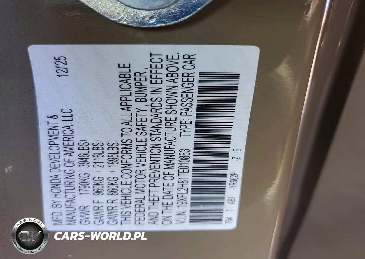 2026 Honda Civic Sport VIN:19XFL2H81TE010863 - 12